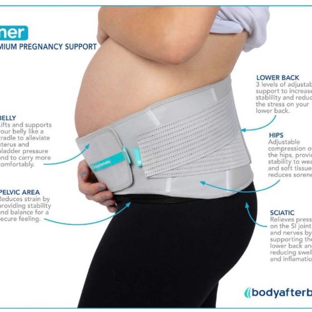 Body After Baby Gray Premium Pregnancy Support Belt - Niner